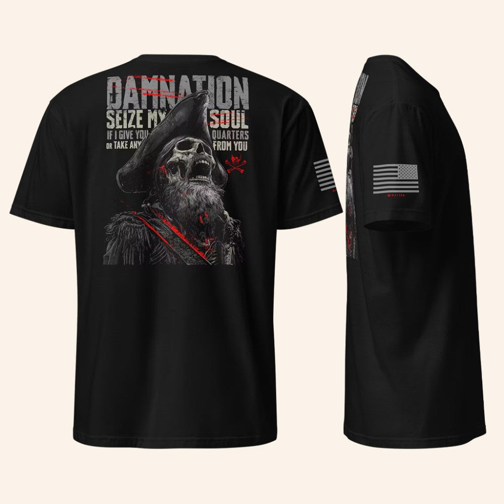 1 Nation Design Merch Damnation T-Shirt American Flag Shirt Gifts For Dad - GypsysystersGift