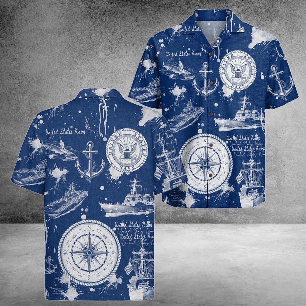 US Navy 250Th Years Of Service Hawaiian Shirt United States Great Gifts For Her
