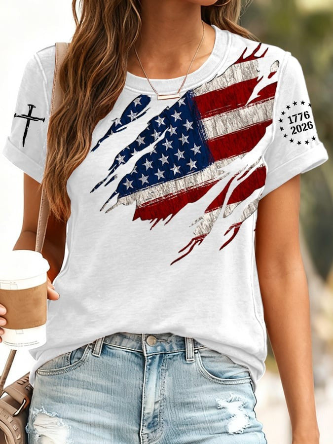 USA 250th Anniversary Shirt American Flag 1776 2026 4Th Of July Gifts For Her