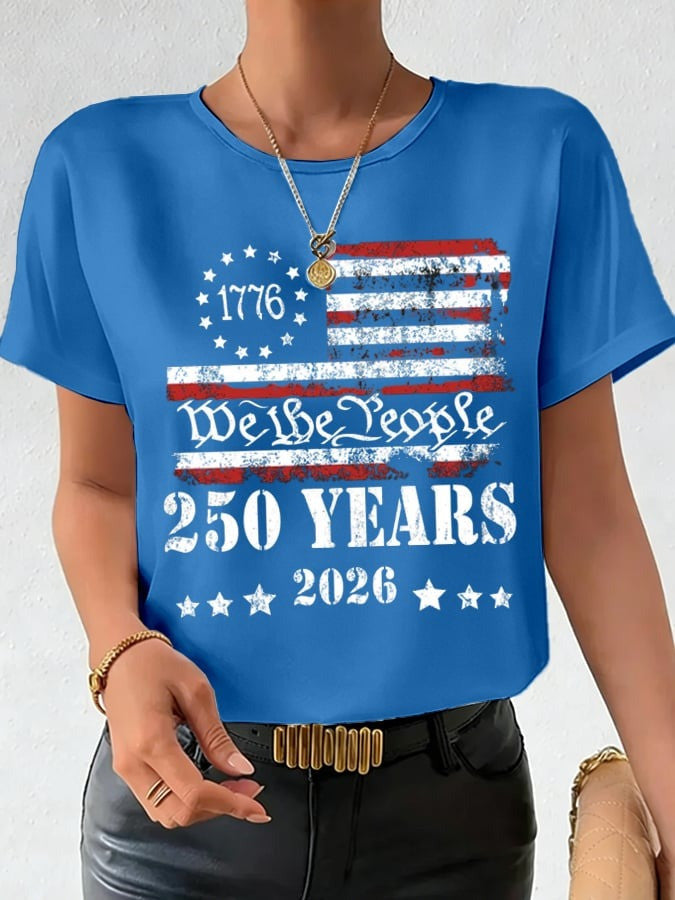 US 250th Anniversary Merch Shirt We The People Slogan Shirt Independence Day Outfit