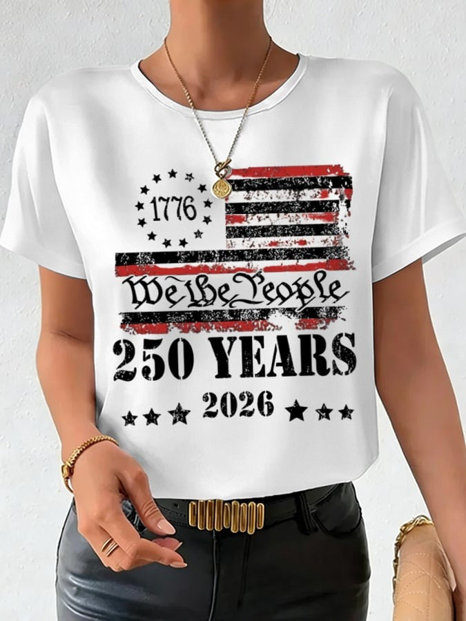 US 250th Anniversary Merch Shirt We The People Slogan Shirt Independence Day Outfit