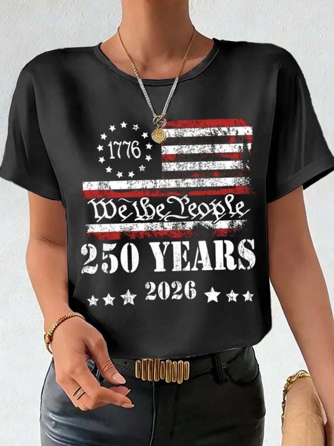 US 250th Anniversary Merch Shirt We The People Slogan Shirt Independence Day Outfit
