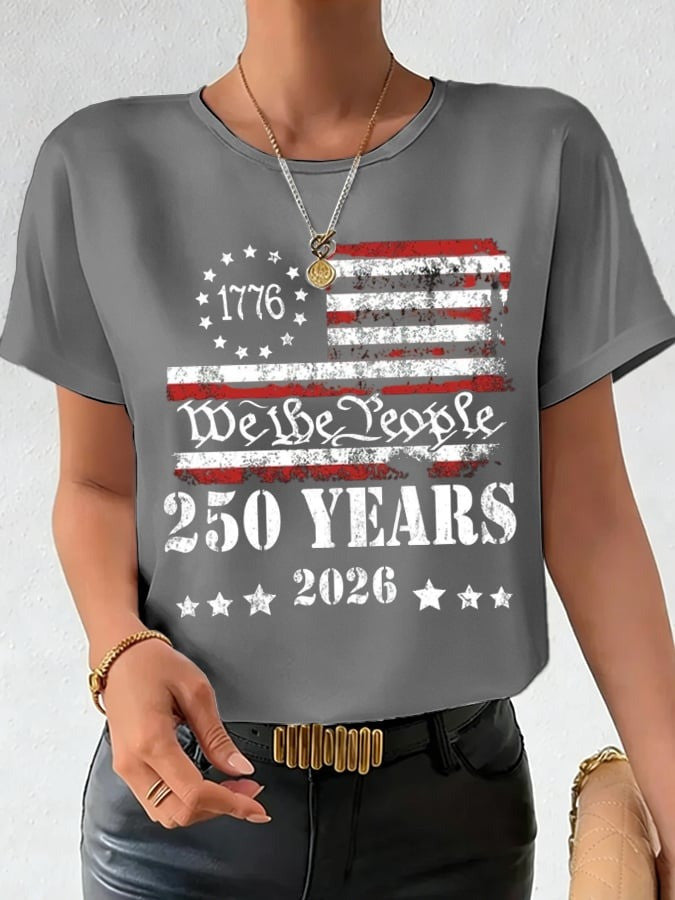 US 250th Anniversary Merch Shirt We The People Slogan Shirt Independence Day Outfit