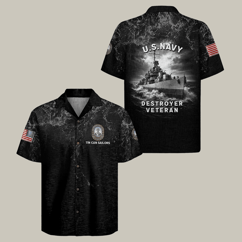 US Navy Tin Can Sailors Hawaiian Shirt US Navy 250th Anniversary Clothes Gift For Veterans