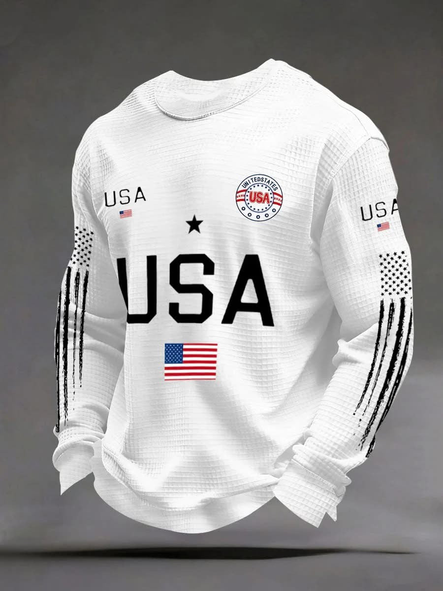 USA 250 Years Anniversary Long Sleeve Shirt Mens Patriotic Clothing Best Gifts For Him