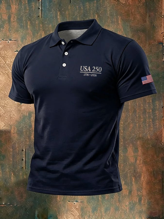 Men's 250th Anniversary Polo Shirt 250 Years of Freedom Shirt Fourth of July Merch