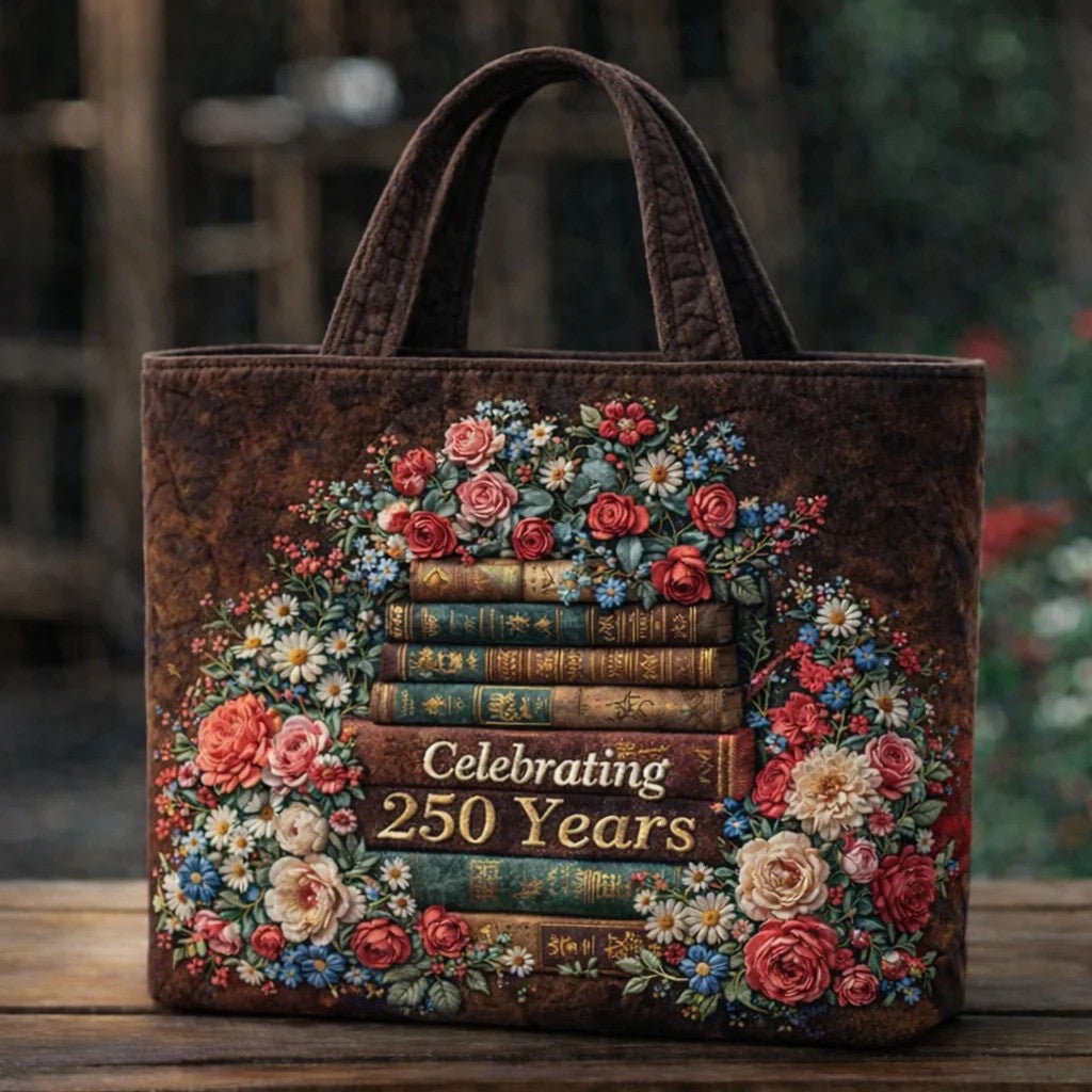 Celebrating 250 Years Floral Patriotic Tote Bag American Flag 1776 2026 Bag Gift For Her