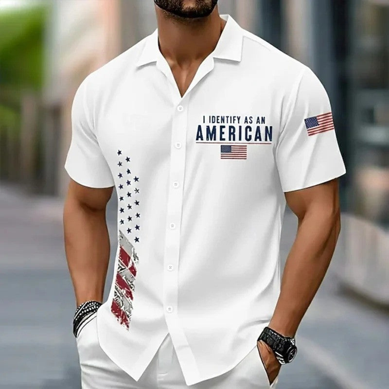 Men's 250th Anniversary American Flag Hawaiian Shirt Independence Day Apparel Gift For Him