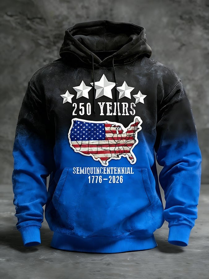 250 Years Semiquincentennial Hoodie USA Map Flag 1776 2026 Pullover Gift For Him
