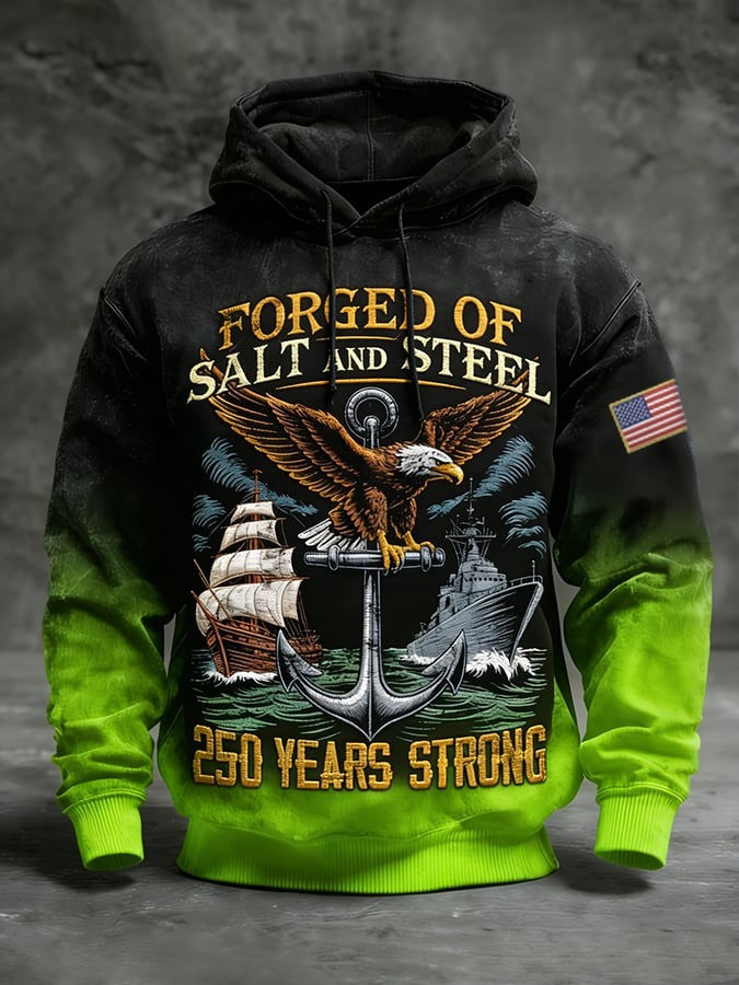 250 Years Of America Hoodie Forged Of Salt And Steel Apparel Patriotic Gifts For Him