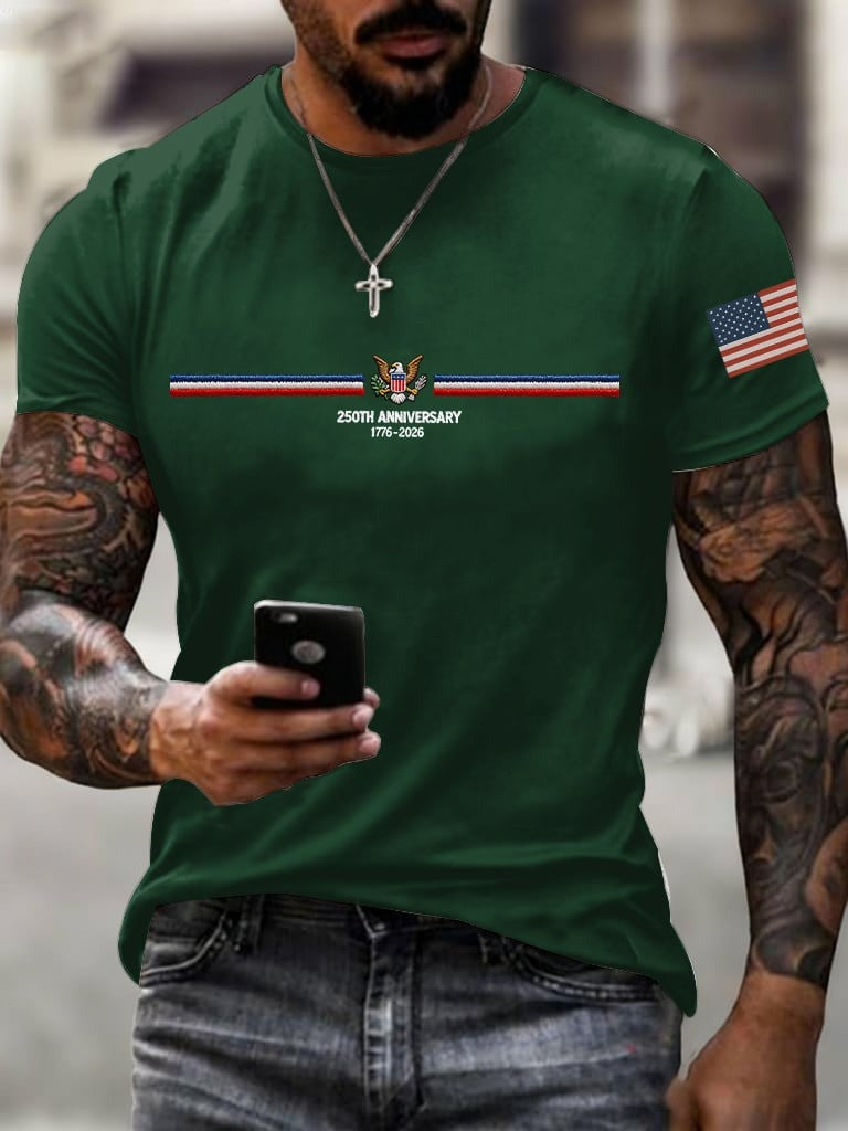 250th Anniversary T-Shirt Patriotic Eagle 1776 2026 USA Flag Clothes Gift For Him