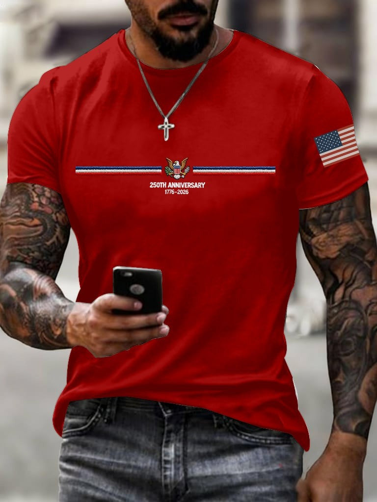 250th Anniversary T-Shirt Patriotic Eagle 1776 2026 USA Flag Clothes Gift For Him