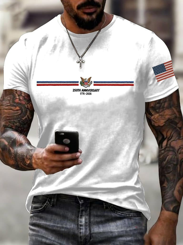 250th Anniversary T-Shirt Patriotic Eagle 1776 2026 USA Flag Clothes Gift For Him