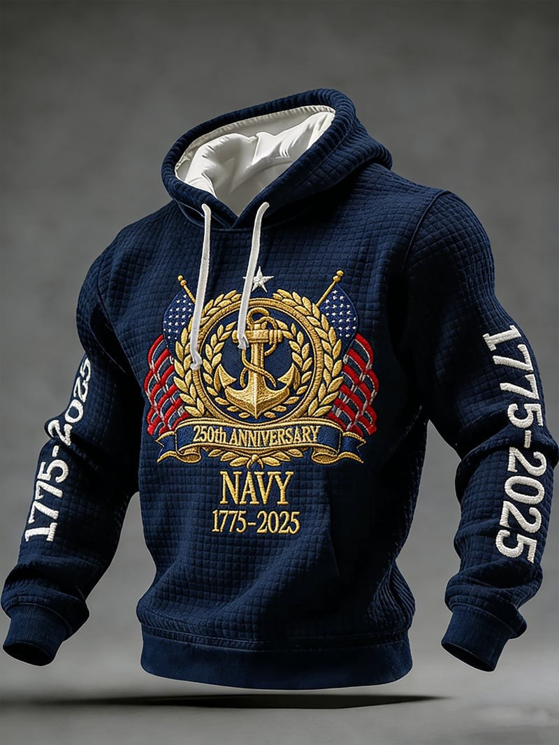 250Th Anniversary Navy Waffle Hoodie USA 1776 2026 Clothing Gift For Him