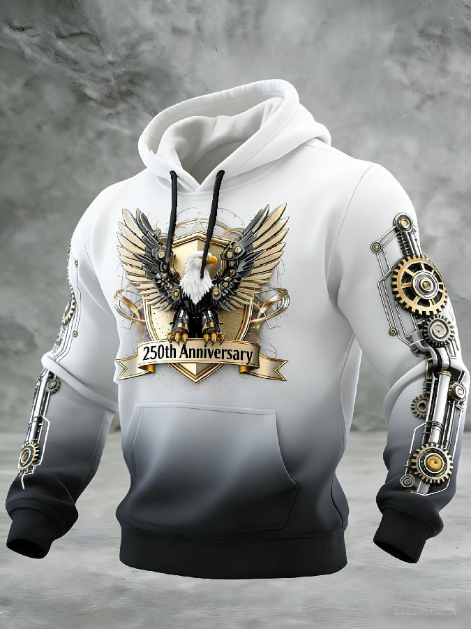 250th Anniversary Eagle Gear Hoodie 1776 2026 Patriotic Mechanical Pullover Gift Ideas