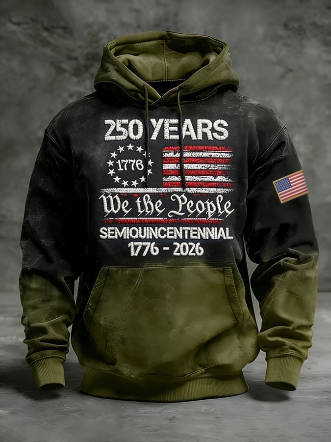 250 Years We The People Hoodie USA Flag 1776 2026 Semiquincentennial Pullover Gift For Him