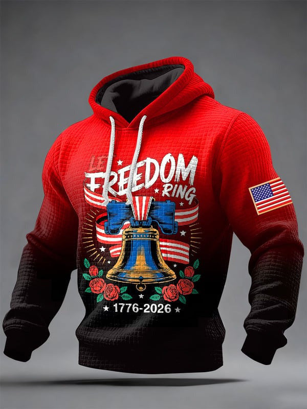 Let Freedom Ring Waffle Hoodie USA Flag 250Th Anniversary Clothing Gift For Him