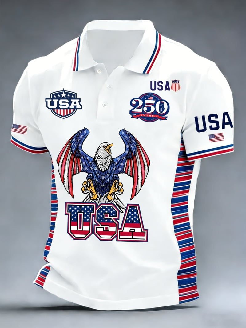 USA 250 Polo Shirt 250 Years Anniversary 1776 2026 Apparel Gift For Him
