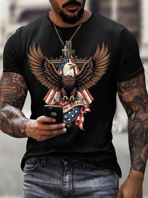 USA 250th Anniversary Eagle T-Shirt 1776 2026 Patriotic American Flag Apparel Gift For Him