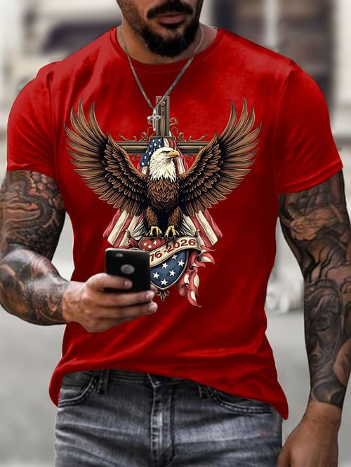 USA 250th Anniversary Eagle T-Shirt 1776 2026 Patriotic American Flag Apparel Gift For Him