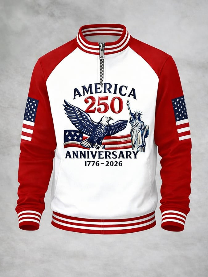 America 250 Anniversary Half Zip Sweatshirt 250 Years 1776 2026 Clothing Gift For Him