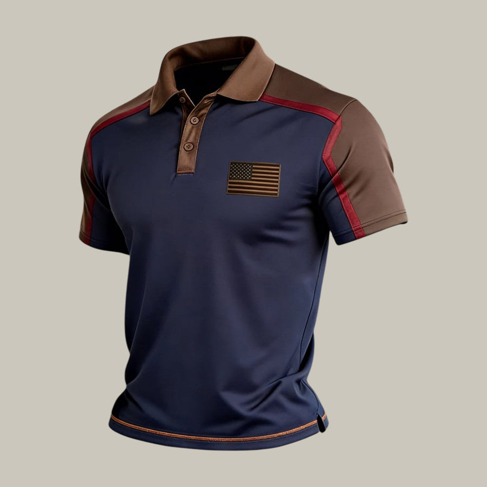 Retro Patriotic American Flag Logo Polo Shirt America's 250th Birthday Clothes Best Gift For Patriots