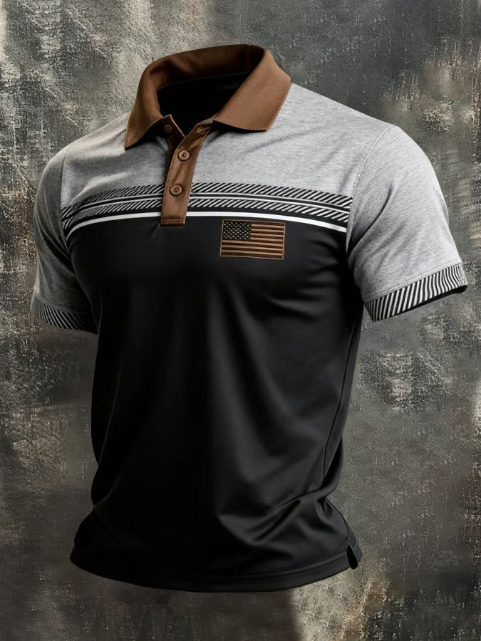 1776 2026 250th Anniversary American Patriotic Colorblock Polo Shirt Fan Gear Best Gift For Family