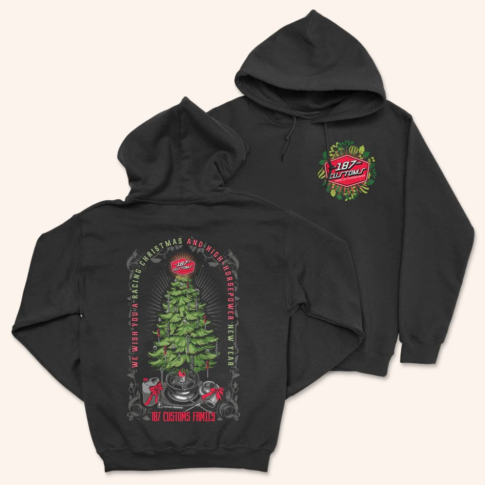 187 Customs Merch We Wish You A Racing Christmas 187 Hoodie Dad Christmas Gifts - Gypsysystersgift