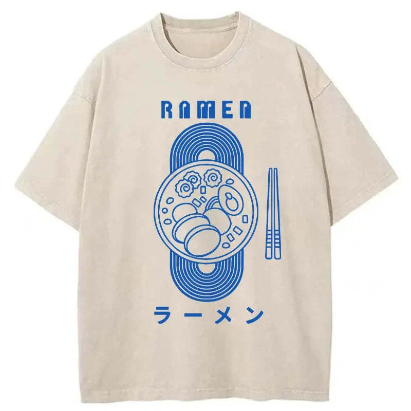A Bowl Of Ramen Washed T-Shirt Soft Cotton Daily Wear Tee Gifts For Her - Gypsysystersgift