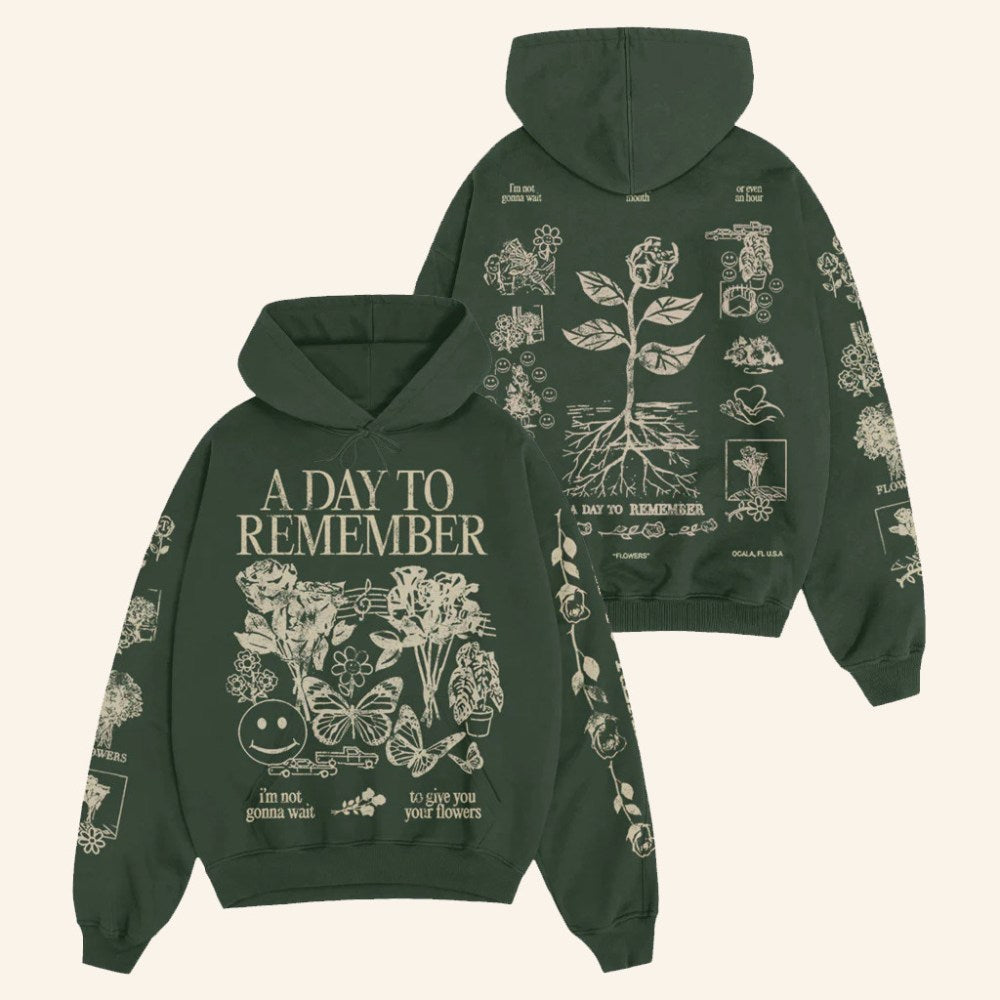 ADTR Merch Flowers Hoodie A Day To Remember Hoodie Gifts For Rock Fans - Gypsysystersgift