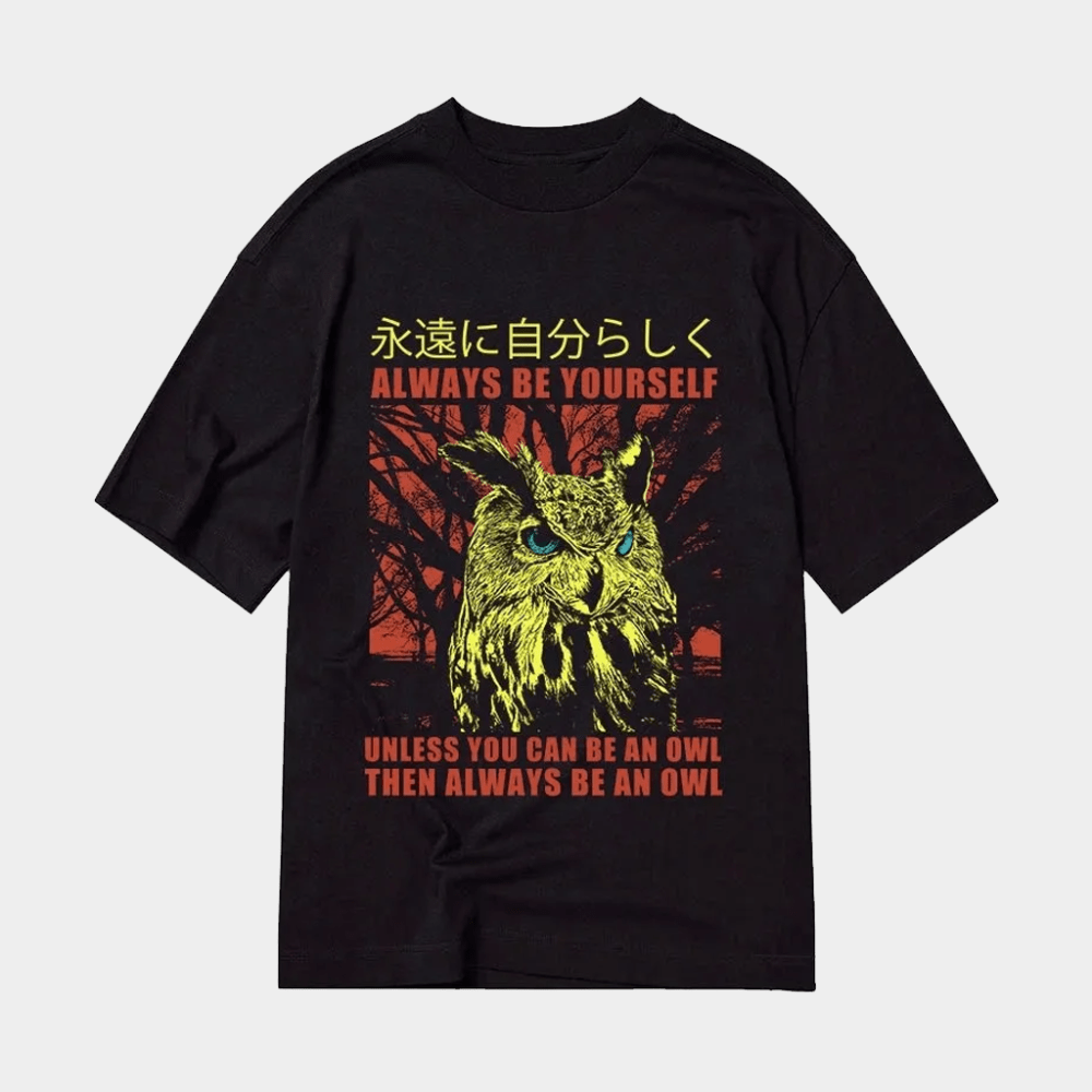 Always Be Yourself Unless You Can Be An Owl Then Always Be An Owl Japanese T-Shirt Funny Gifts - GypsysystersGift
