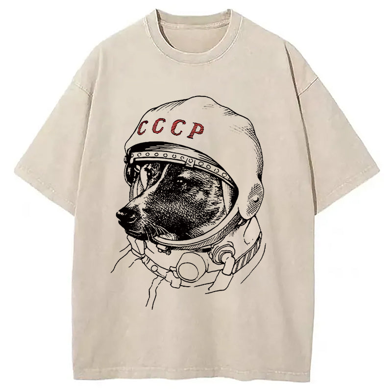 Astro Dog Washed T-Shirt Funny Aesthetic Trendy Apparel Gifts For Her - Gypsysystersgift