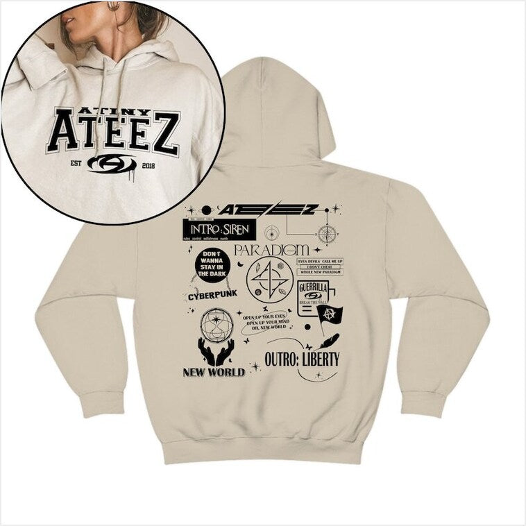 Ateez Paradigm Track List Album Hoodie Ateez Break The Wall Gifts For Friends Merch Clothing - Gypsysystersgift