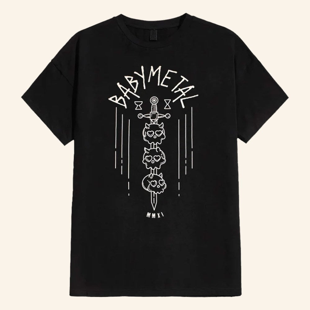 Babymetal Merch Skull Sword T-Shirt Music Lover Gifts For Him - GypsysystersGift