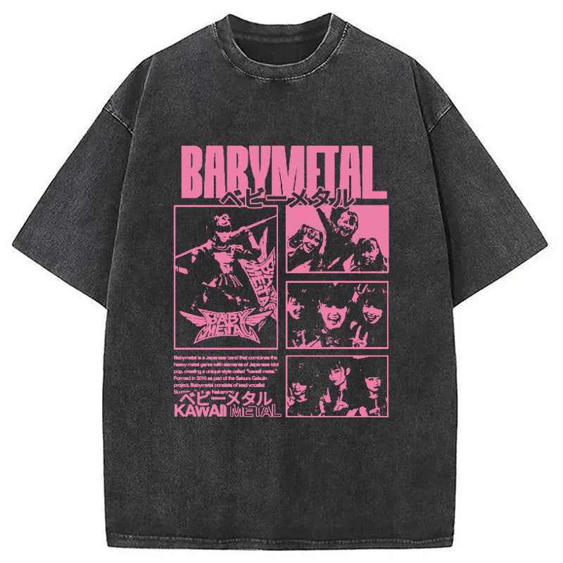 BABYMETAL Merch Washed T-Shirt Soft Cotton Daily Wear Tee Gifts For BFF - Gypsysystersgift