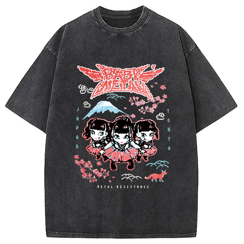 Babymetal Tokyo Washed T-Shirt Trendy Aesthetic Graphic Apparel Gifts For Him - Gypsysystersgift