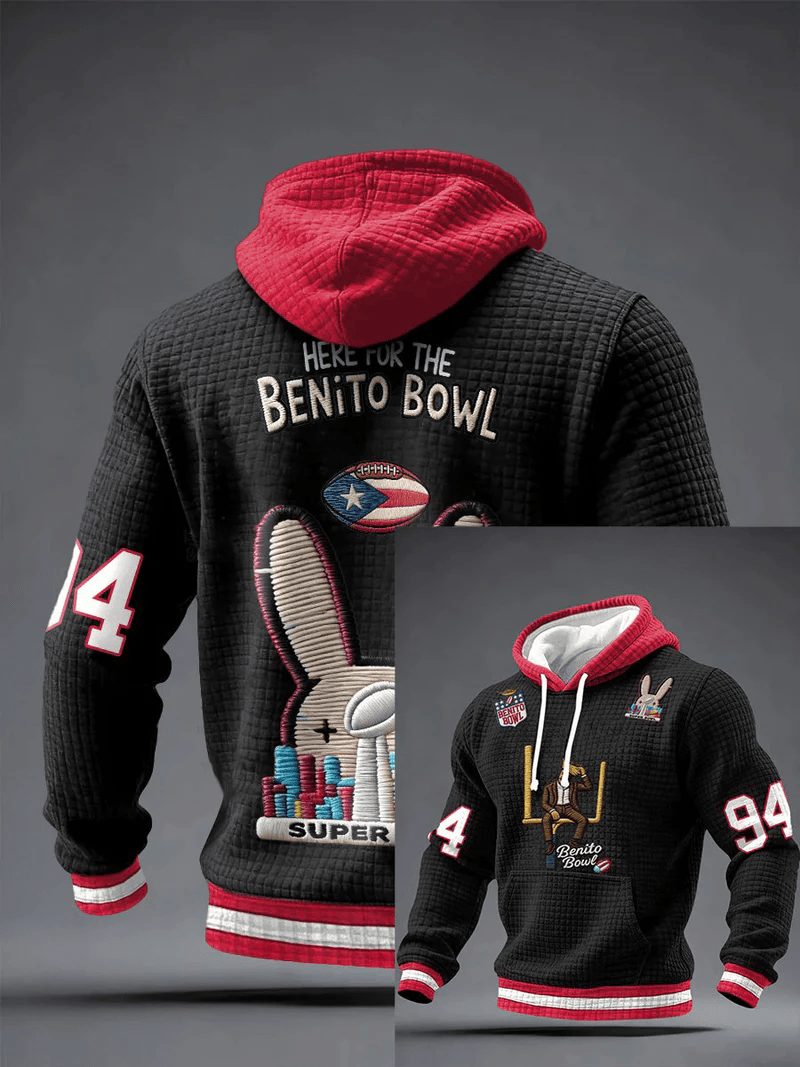 Bad Bunny Super Bowl Merch 2026 Here For The Benito Bowl Hoodie Benito 94 Bad Bunny Clothing - Gypsysystersgift