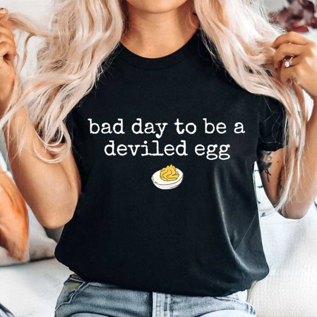 Bad Day To Be A Deviled Egg Shirt Funny Thanksgiving Dinner T-Shirt Gifts For Her - Gypsysystersgift