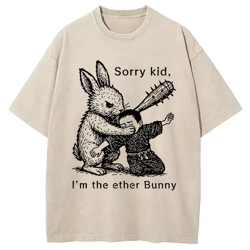 Bad Rabbit Funny Washed T-Shirt Casual Vintage Everyday Look Gifts For Him - Gypsysystersgift