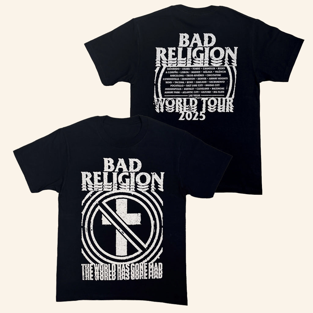 Bad Religion Merch Bad Religion World Gone Mad 2025 Tour T-Shirt Gifts For Him - Gypsysystersgift