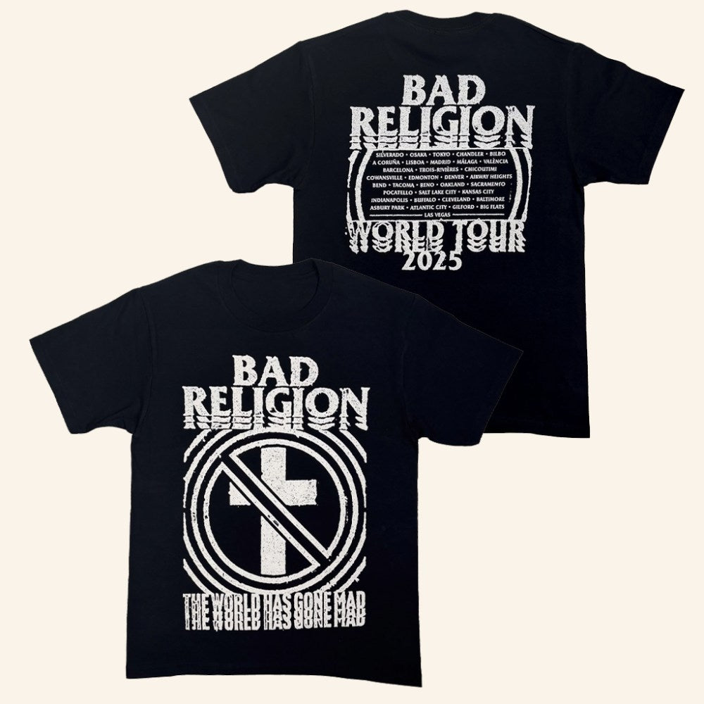Bad Religion Merch Bad Religion World Gone Mad 2025 Tour T-Shirt Gifts For Him - Gypsysystersgift