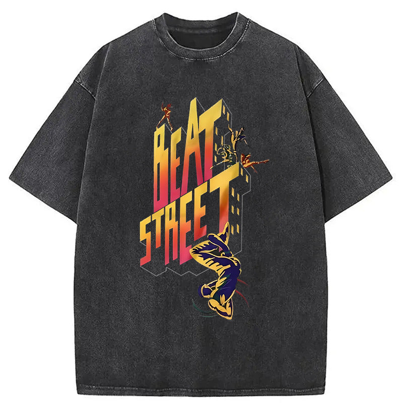 Beat Street Hip Hop Rap B Boys Washed T-Shirt Casual Oversized Outfit Style Gifts For Him - Gypsysystersgift