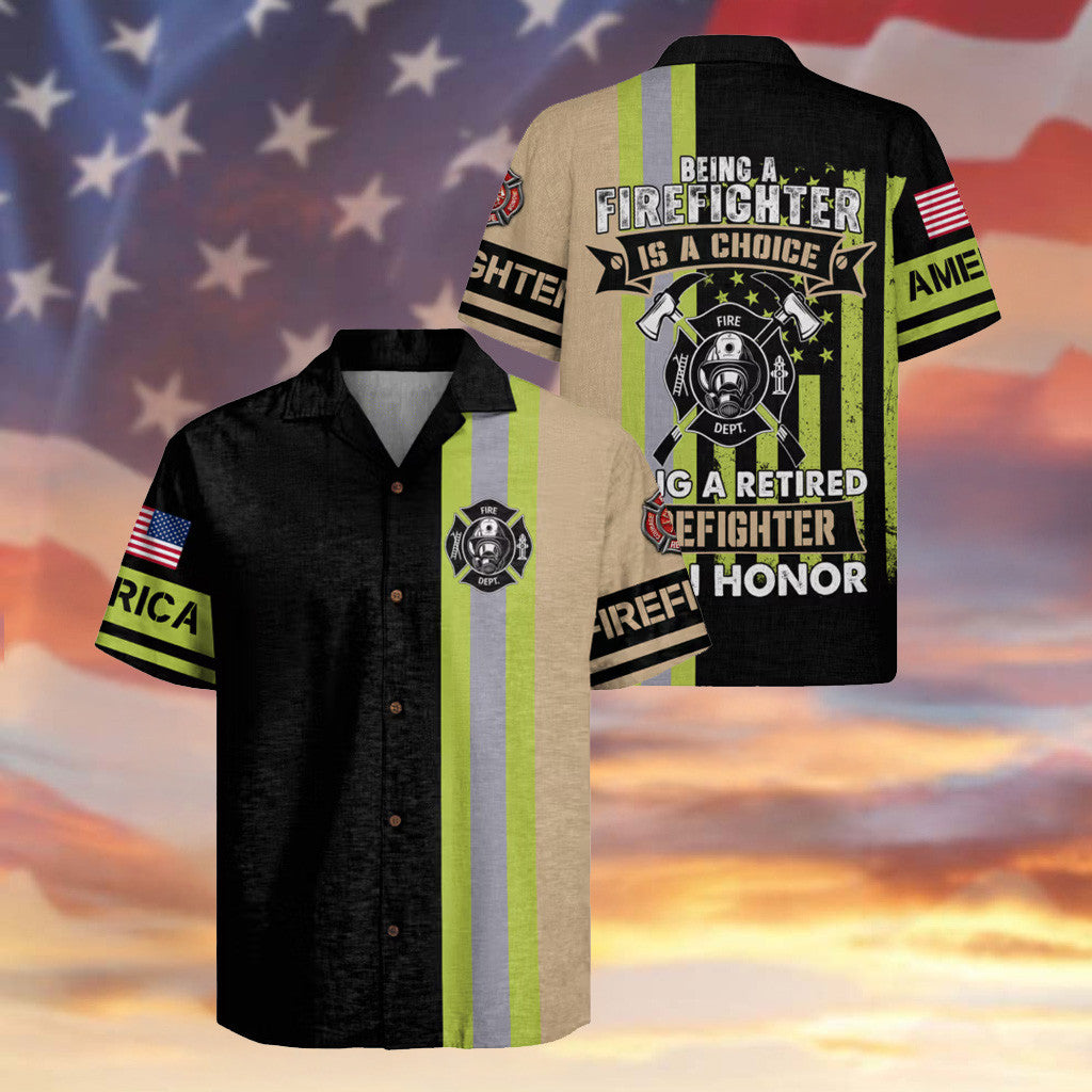 Being A Firefighter Hawaiian Shirt Maltese Cross Patriotic Apparel Gifts For Him - Famerry