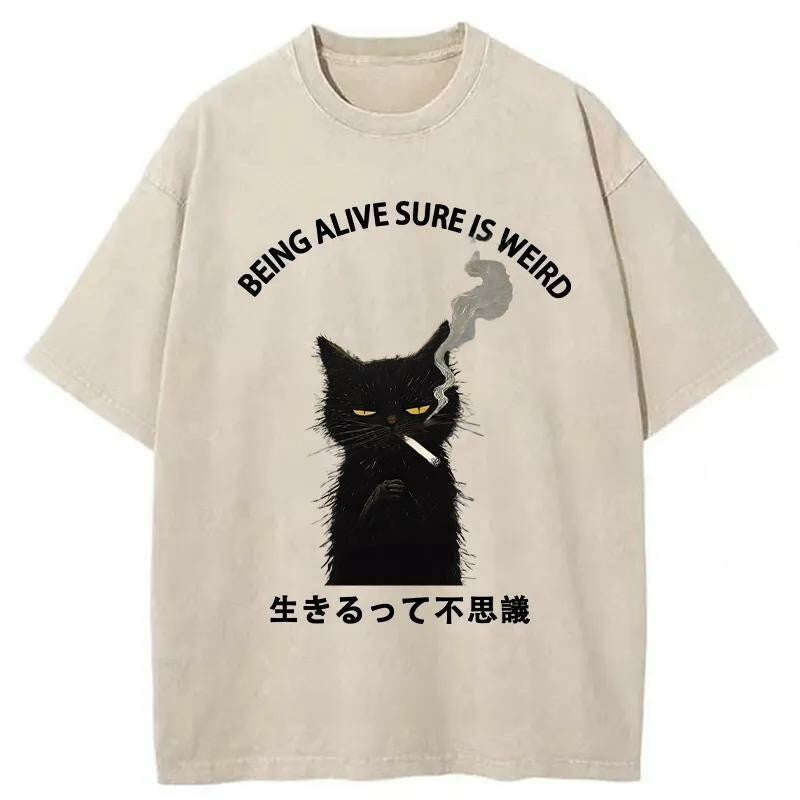 Being Alive Sure Is Weird Washed T-Shirt Cool Graphic Tee For Men Women Gifts For Him - Gypsysystersgift