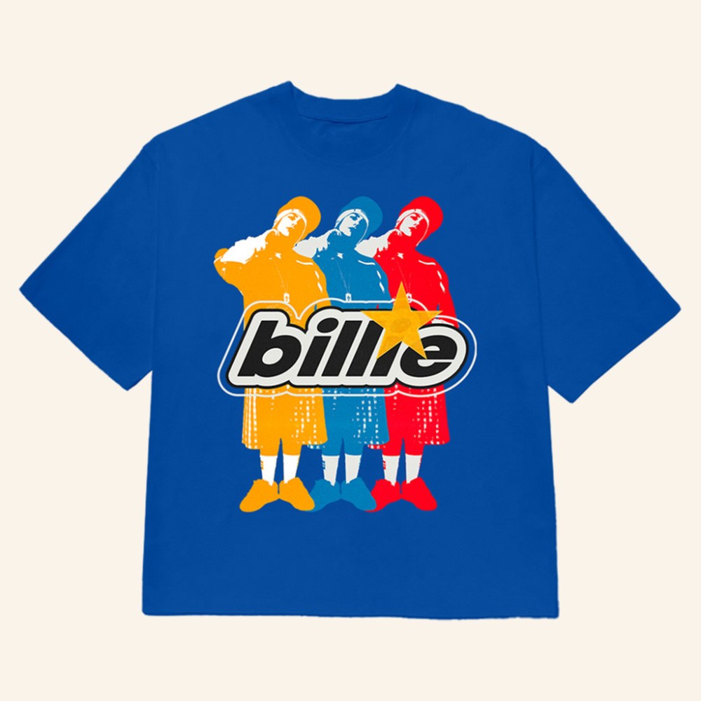 Billie Eilish Merch Billie Repeat Blue T-Shirt Christmas Gift Ideas For Him - GypsysystersGift