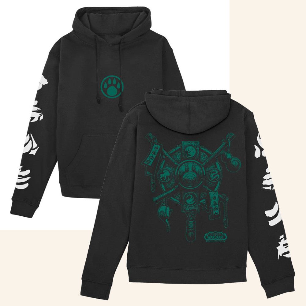 Blizzard Gear Merch World Of Warcraft Mists Of Pandaria Pandaren Crest Black Hoodie Him Gifts - Gypsysystersgift