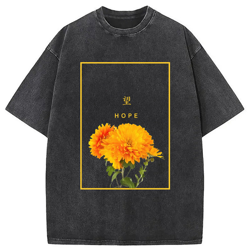 Blooming Hope Washed T-Shirt Funny Quote Unisex Shirt Gifts For Her - Gypsysystersgift