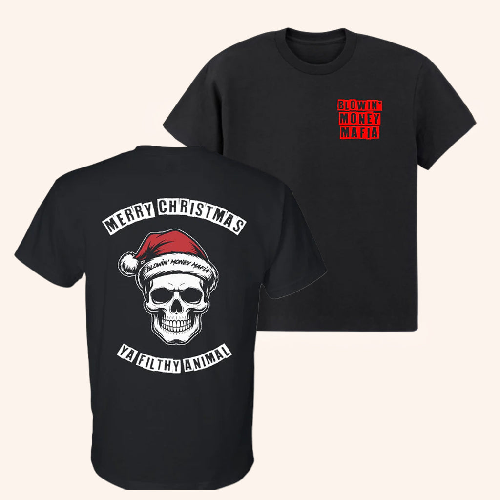 Blowin Money Mafia Merch Merry Christmas Ya Filthy Animal T-Shirt Xmas Gifts For Him - Gypsysystersgift