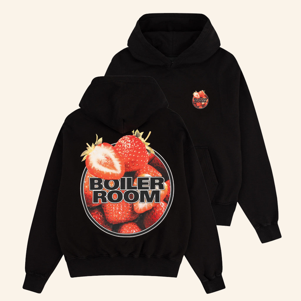 Boiler Room Merch Strawberry Logo Hoodie Black Christmas Gifts For Her - Gypsysystersgift