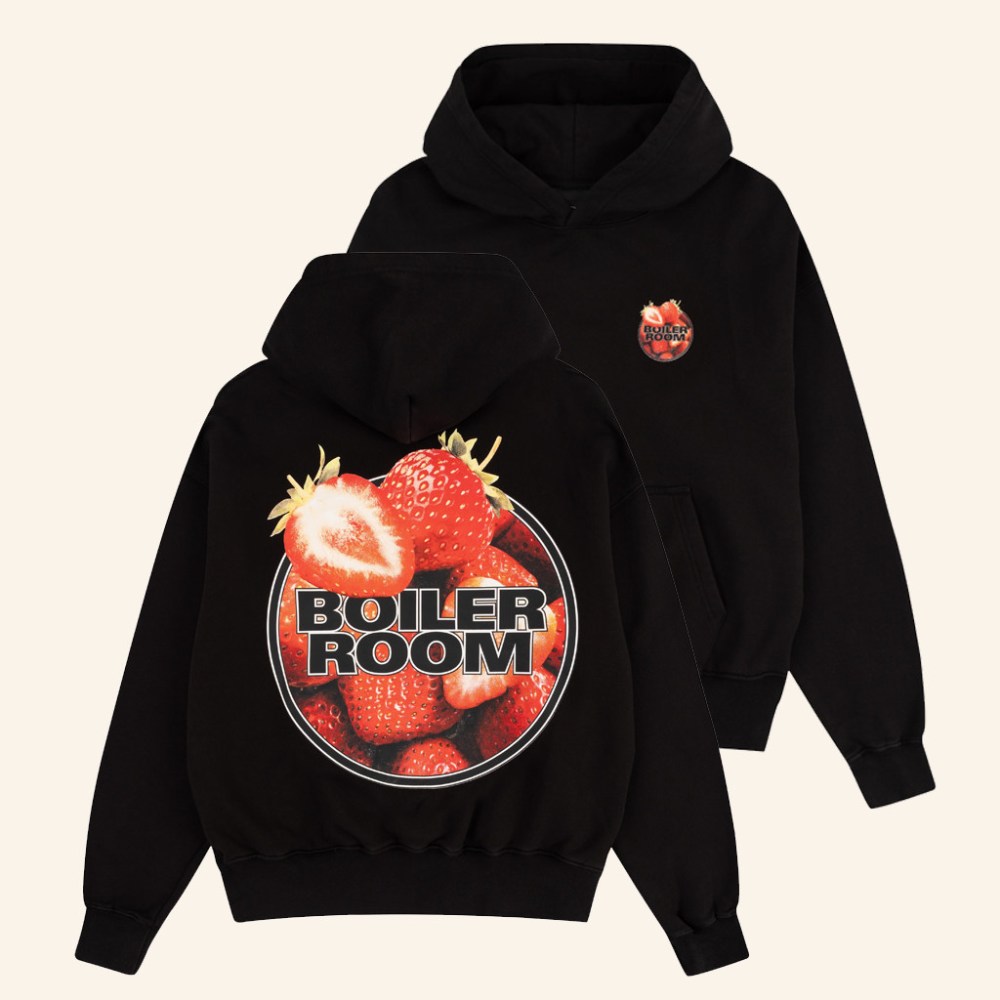 Boiler Room Merch Strawberry Logo Hoodie Black Christmas Gifts For Her - Gypsysystersgift
